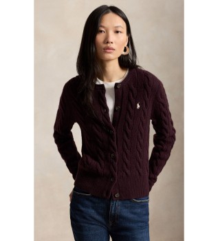 Cardigan en laine et cachemire grenat