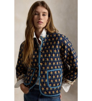 Veste réversible matelassée en coton marine