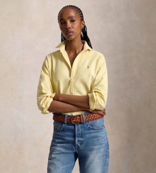 Chemise oxford en coton Relaxed Fit jaune