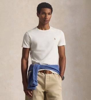 T-shirt en maille Custom Slim Fit blanc
