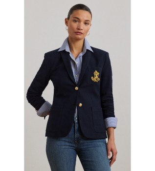 Blazer en jacquard torsadé marine