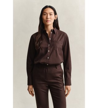 Camicia classica in popeline Relaxed Fit marrone