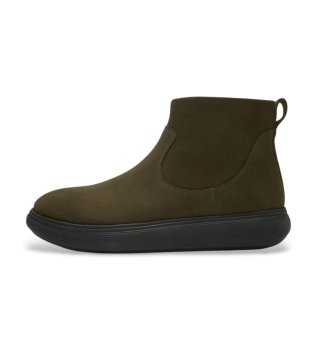 Botines de Piel Iq-Comff con cremallera verde oliva