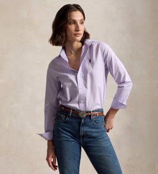 Lilac Classic Fit cotton twill shirt