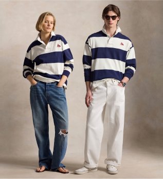 Maglia da rugby Big Fit a maglia blu navy, bianco