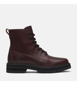 Lederstiefel Britton Drive granatrot
