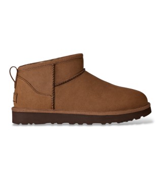 Botins de Pele Classic Ultra Mini Nubuck castanho