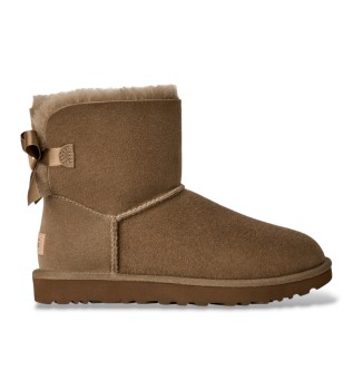 Botas de Pele Mini Bailey Bow II castanho