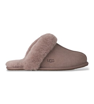 Scuffette II taupe læderhjemmesko