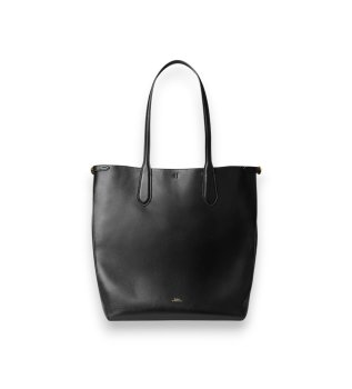Aflang Bellport tote bag i sort skind