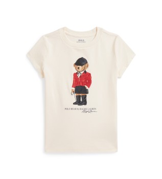 Maglia in cotone con Polo Bear beige