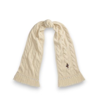 Écharpe en point torsadé avec Polo Bear
beige