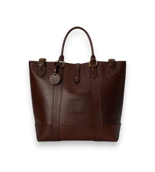 ?rednia torba typu tote Heritage ze skóry w kolorze br?zowym