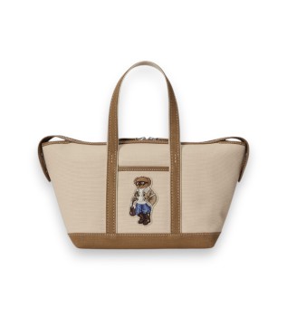 Minibolsa shopper de lona Polo Bear preta