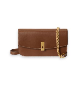 Handtasche Polo ID aus Leder mit Kette, braun