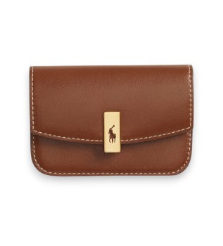 Carteira de couro Over Card marrom