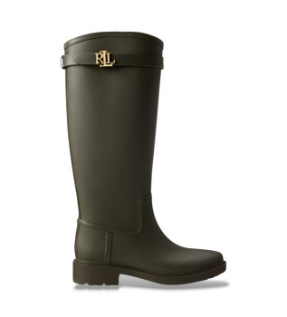 Portiah tall olive green rubber rain boots