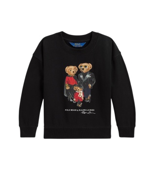 Felpa con famiglia di Polo Bears nero