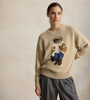 Winterpullover mit Polo Bear in Beige