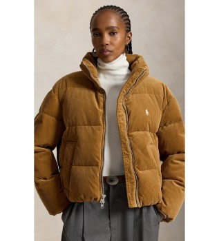 Brown corduroy jacket with down padding