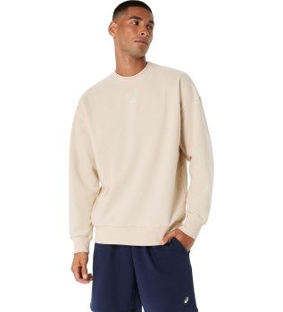 Beige Relaxed Fleece Sweatshirt