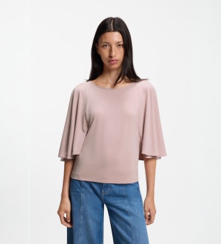 Blouse manche cloche rose