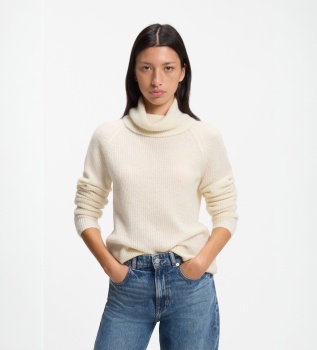 Camisola gola alta branco quebrado