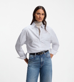Camisa Bernie de rayas blanco, azul