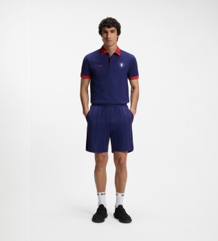 Polo Paddy com detalhes de bandeira marinho