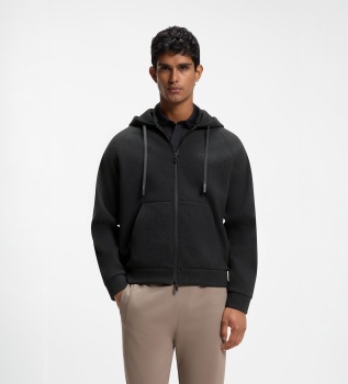 Sweat à capuche zippé intégral gris anthracite