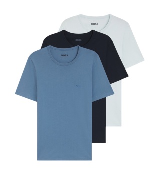 Set 3 T-Shirts Classic blau, weiß