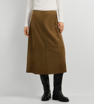 Falda de piel Kara beige
