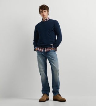 Pull col rond Andre marine