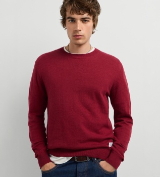 Pull col rond Andre grenat
