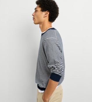 Pull Andre à rayures marine