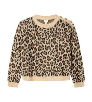 Milma Beige Leopard Print Sweater