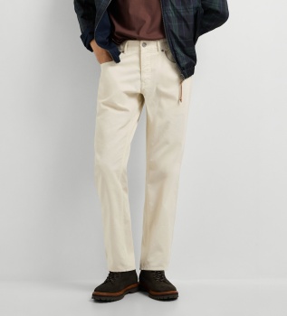 Calça Cash Corduroy branco gasto