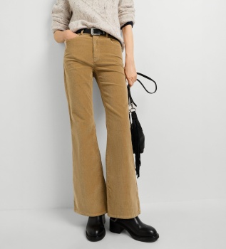 Willa Corduroy Beige Flare Pants