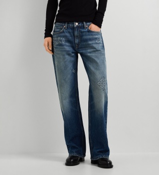 Loose Straight Nicky Bandana Blue Jeans