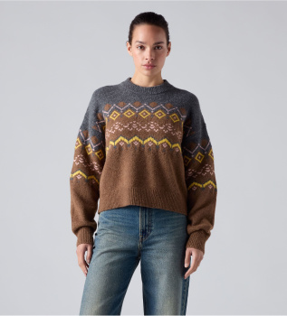 Jersey Charlotte Fairisle braun
