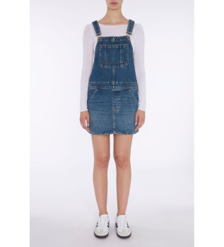 Dungaress tuinbroek met blauwe denim rok 