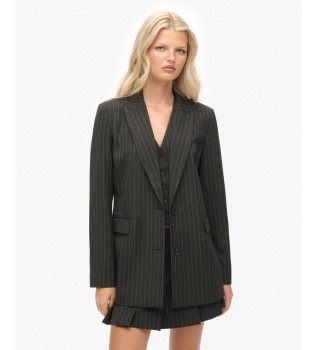 Blazer Pinstripe Boyfriend cinza