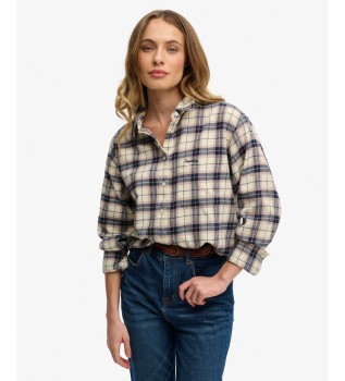 Camisa Check Flannel Relaxed bege