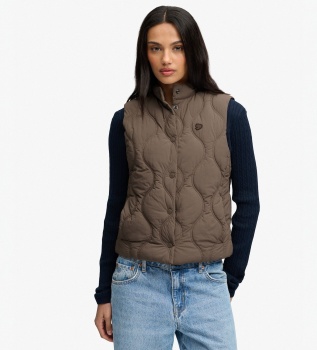 Gilet Onion Quilt Crinkle Snap kaki