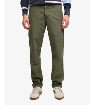 Pantalón Chino Tapered Washed verde
