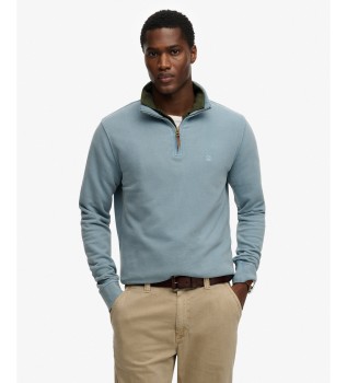 Classic Essential jersey met halve rits blauw