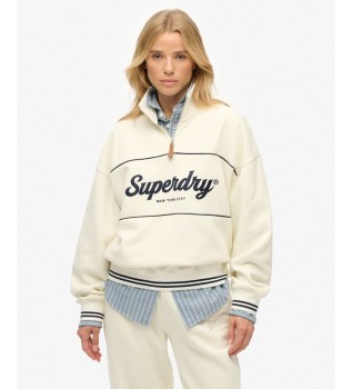 Country Club Loose 1/4 Zip Sweatshirt in off-white