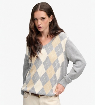 Szary sweter Argyle