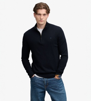 Marine Wool Blend half-zip sweater