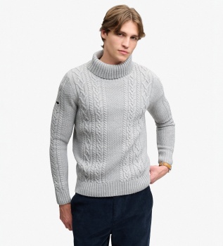 Maglione Jacob Cable Roll grigio